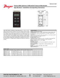 Thumbnail of document Manual - 490A Hydronic Differential Pressure Manometer